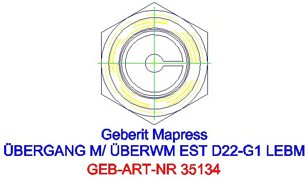 GE Mapress Edelstahl Übergang mit mit Überwurfmutter ESt d22-G1_35134_L