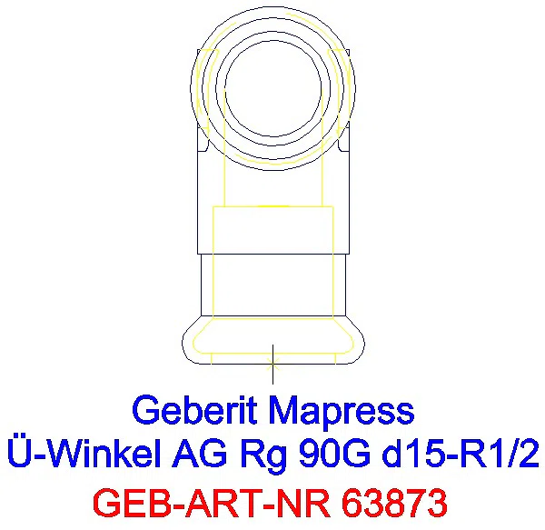 GE Mapress Kupfer Übergangswinkel 90Gr mit AG Rg d15-R1/2_63873_L