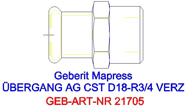 GE Mapress C-Stahl Übergang mit AG d18-R3/4 verzinkt_21705_G