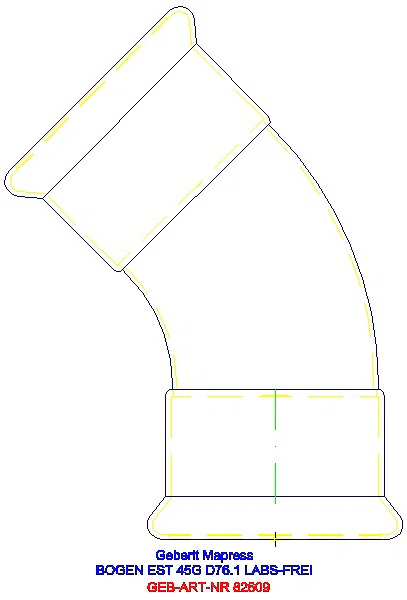 GE Mapress Edelstahl Bogen 45Gr d76,1 (LABS-frei)_82609_A