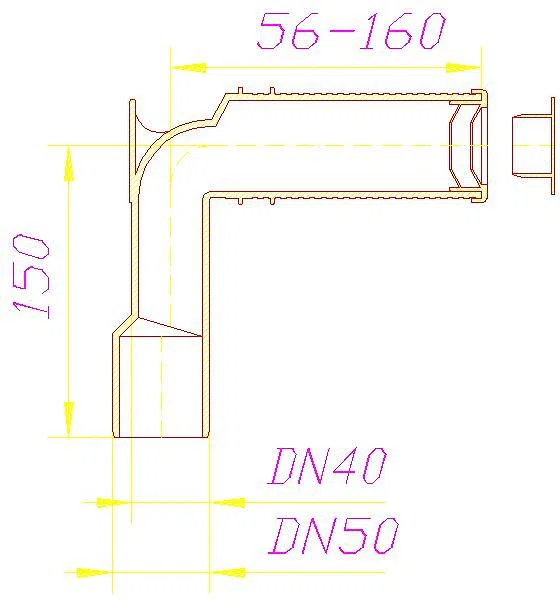 DALLMER Siphonwinkel, DN 40/DN 50