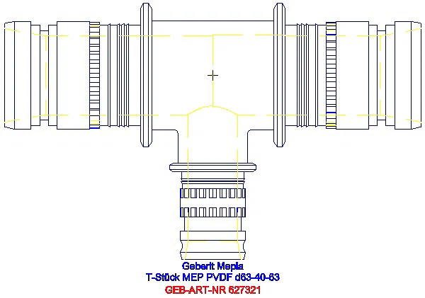 GE Mepla T-Stück reduziert PVDF d63-40-63_627.321.00.5_A