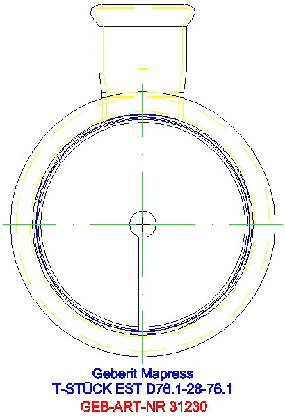 GE Mapress Edelstahl T-Stück reduziert d76,1-28-76,1_31230_L