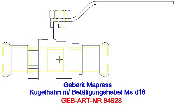 GE Mapress Kugelhahn mit Betätigungshebel Ms d18_94923_A