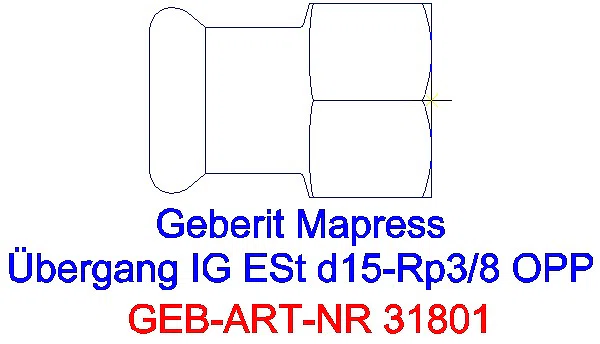 GE Mapress Edelstahl Übergang mit IG d15-Rp3/8_31801_A
