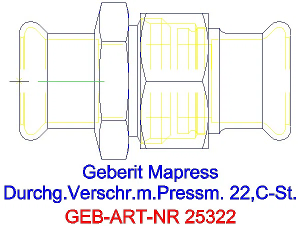 GE Mapress C-Stahl Verschraubung d22 verzinkt_25322_G