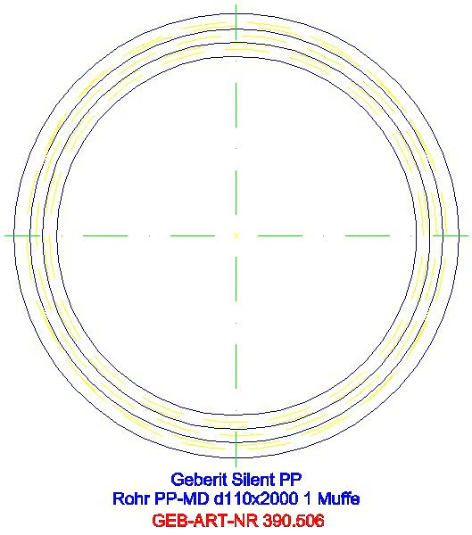 GE Silent-PP Rohr mit Muffe d110/3,6 L:200cm_390.506.14.1_G