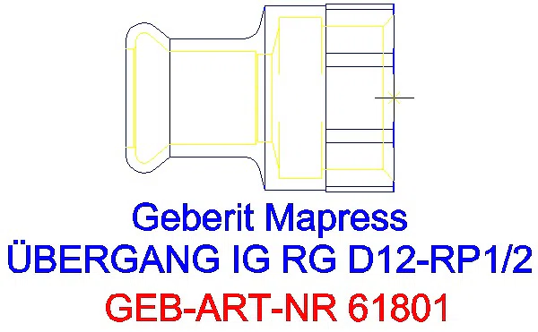 GE Mapress Kupfer Übergang mit IG Rg d12-Rp1/2_61801_A