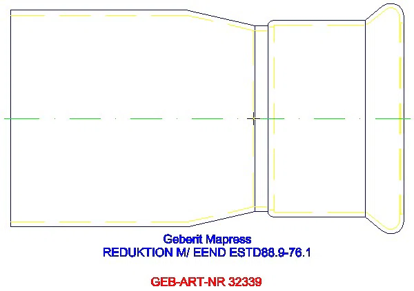GE Mapress Edelstahl Reduktion mit Einschubende d88,9-76,1_32339_L