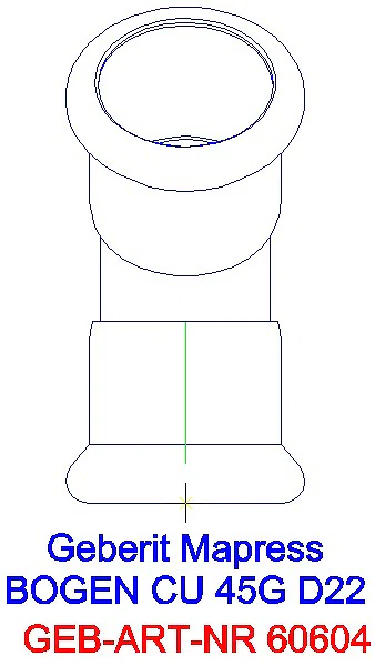 GE Mapress Kupfer Bogen 45Gr d22_60604_L