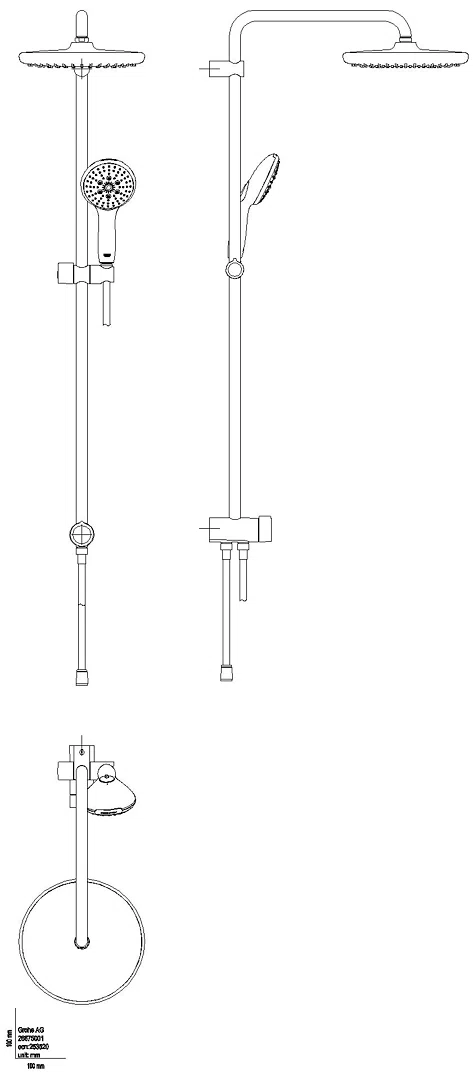 GROHE Duschsystem Tempesta 250 26675_1 Umstellung KB Tempesta 250 chrom