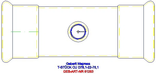 GE Mapress Kupfer T-Stück reduziert d76,1-22-76,1_61283_G