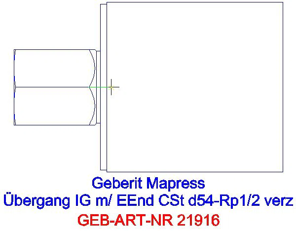 GE Mapress C-Stahl Übergang mit IG und Einschubende d54-Rp1/2 verzinkt_21916_G