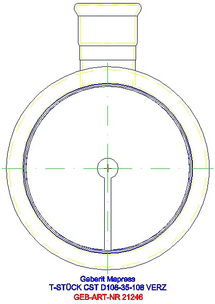 GE Mapress C-Stahl T-Stück reduziert d108-35-108 verzinkt_21246_L