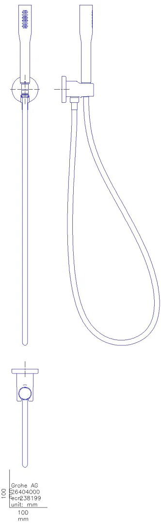 GROHE Wandhalterset Euphoria C Stick 26404 8l/min integrierter WAB chrom
