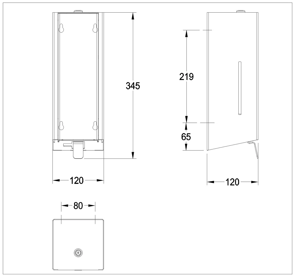 Desinfektionsmittelspender, EXOS, Edelstahl, Aufputz, 120x345x120 mm, EXOS629X