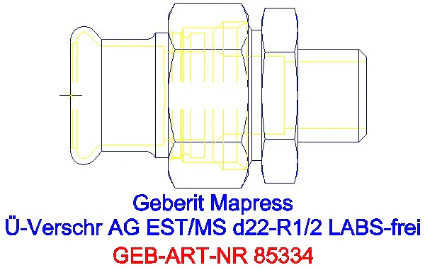 GE Mapress Edelstahl Übergangsverschr. mit AG (LABS-frei) d22-R1/2_85334_A