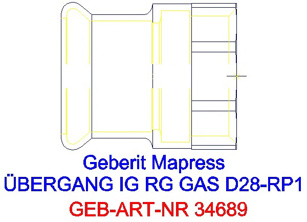 GE Mapress Kupfer Übergang mit IG (Gas) Rg d28-Rp1_34689_G
