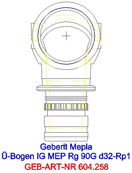 GE Mepla Übergangsbogen 90Gr mit IG Rg d32-Rp1_604.258.00.5_A