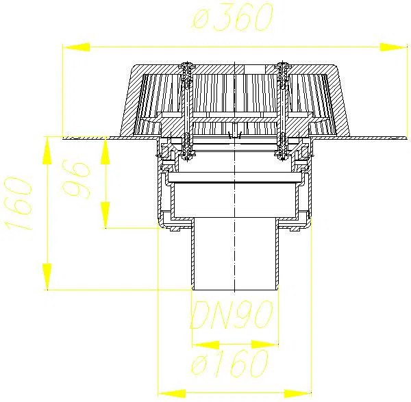 DALLMER Dachablauf SuperDrain 62 FPO, DN 90