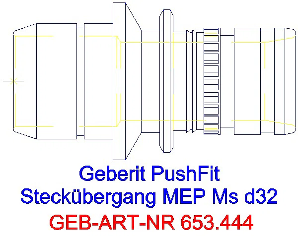 GE Mepla Übergang auf Verteiler mit Steckanschluss Ms d32_653.444.00.1_L