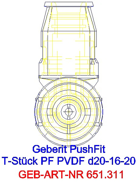 GE PushFit T-Stück reduziert PVDF d20-16-20_651.311.00.1_L
