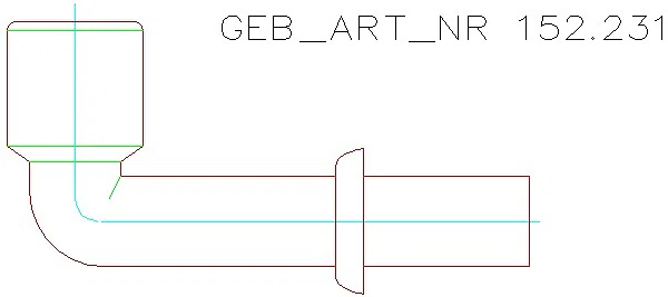 GE Anschlussbogen 90Gr für Urinal mit Wandrosette_152.231.11.1_A
