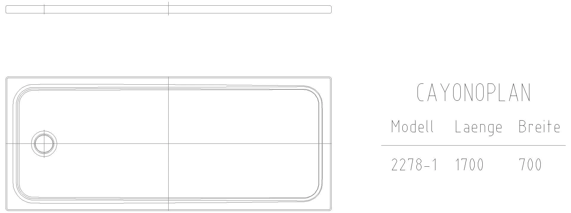 KALDEWEI CAYONOPLAN Duschfläche, 700x1700x40 mm, Modell-Nr: 2278-1