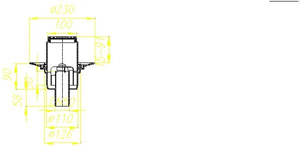 DALLMER Bodenablauf 40 SE, DN 50, 100 x 100 mm