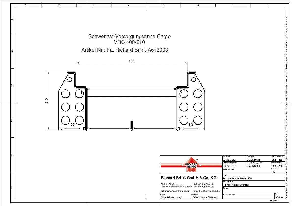 Schwerlast-Versorgungsrinne Cargo