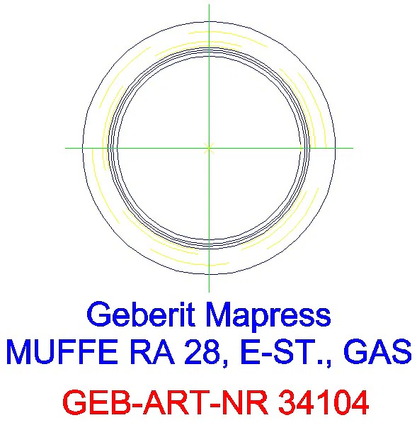 GE Mapress Edelstahl Muffe d28 (Gas)_34104_L