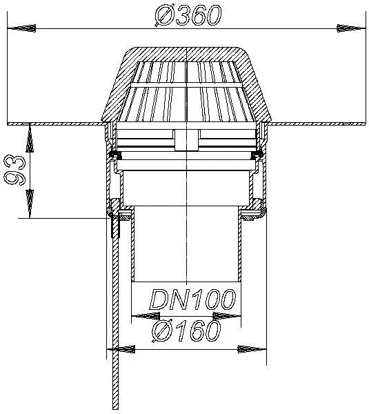 DALLMER Dachablauf 62 H FPO-PP, beheizt, DN 100