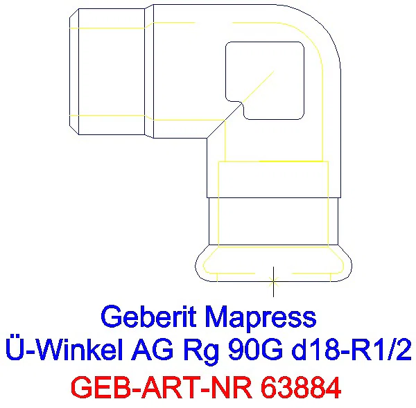 GE Mapress Kupfer Übergangswinkel 90Gr mit AG Rg d18-R1/2_63884_A