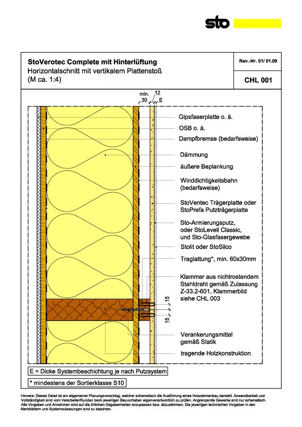 StoVentec Complete, Holztafelbau