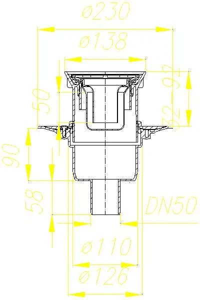 DALLMER Bodenablauf 30 ERP 12, DN 50, d: 115 mm