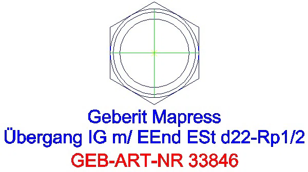 GE Mapress Edelstahl Übergang mit IG und Einschubende d22-Rp1/2_33846_L