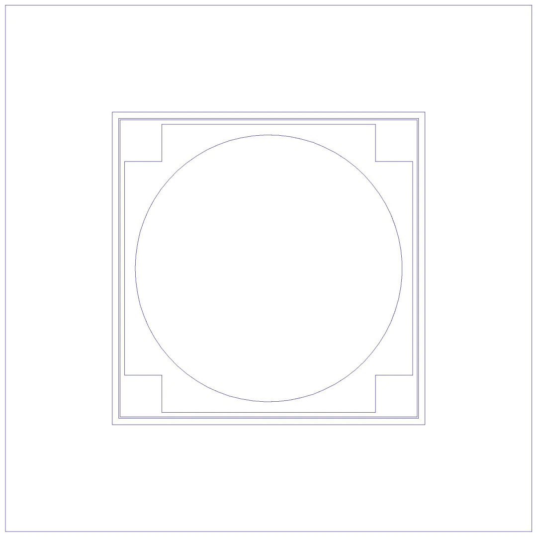 KESSEL-Aufsatzstück Ferrofix System 125 150x150,verschr.,befliesbar,Klebeflansch (3D)