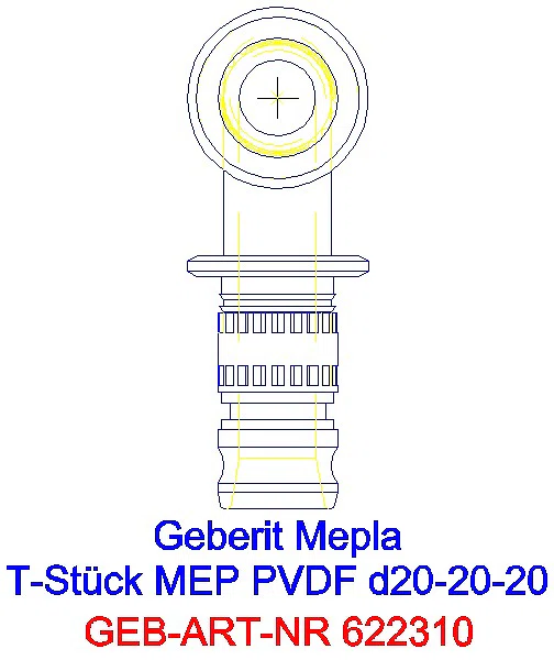 GE Mepla T-Stück egal PVDF d20-20-20_622.310.00.5_L