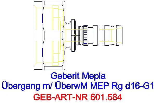 GE Mepla Übergang mit Überwurfmutter Rg d16-G1_601.584.00.5_G