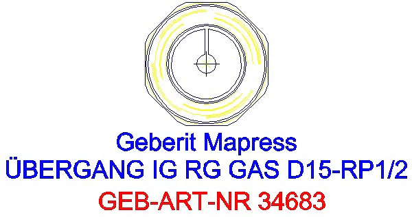 GE Mapress Kupfer Übergang mit IG (Gas) Rg d15-Rp1/2_34683_L