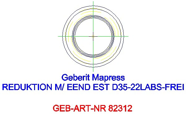 GE Mapress Edelstahl Reduktion mit Einschubende (LABS-frei) d35-22_82312_A