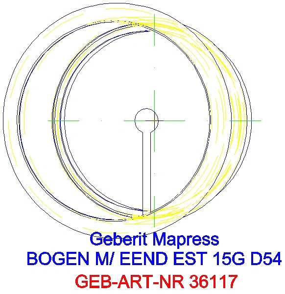 GE Mapress Edelstahl Bogen 15Gr d54 mit Einschubende_36117_G