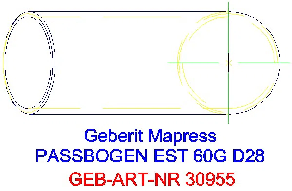 GE Mapress Edelstahl Passbogen 60Gr d28_30955_G