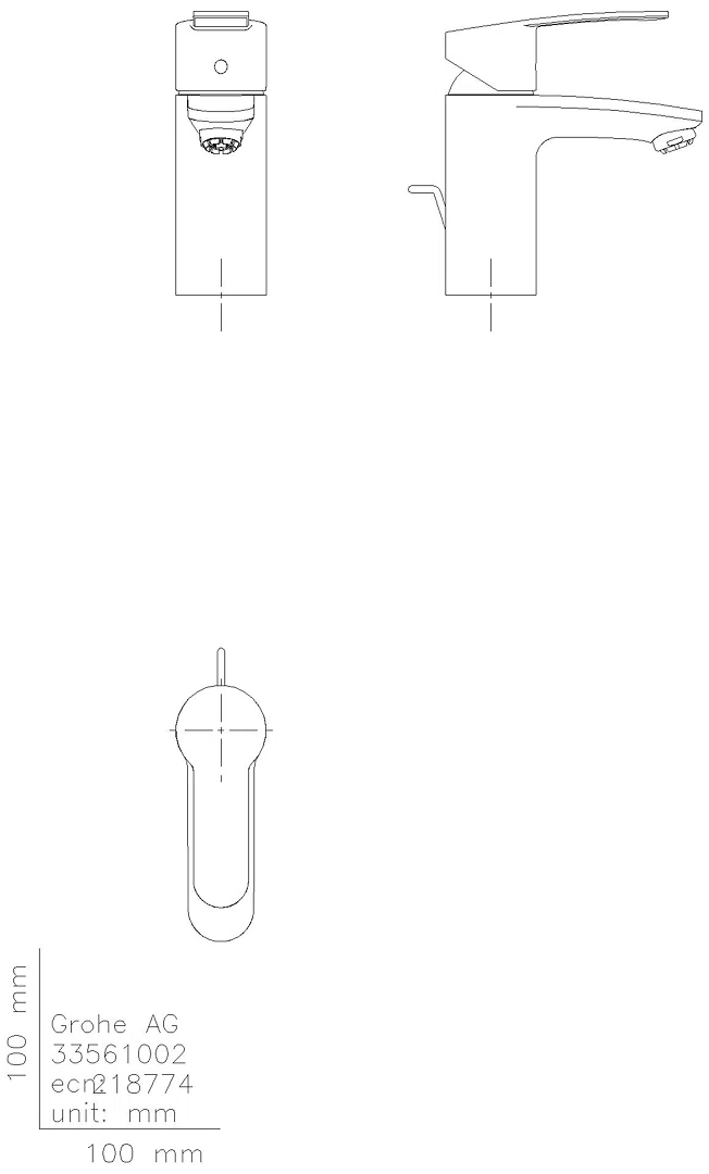 GROHE EH-WT-Batterie Eurostyle C 33561_2 Niederdruck Zugstangen-Abl.-grt. chrom