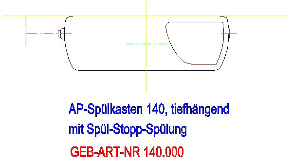 GE Aufputzspülkasten AP140 Spül-Stopp-Sp tiefh. WA li/mi/re, manhattan_140.000.CG.1_G