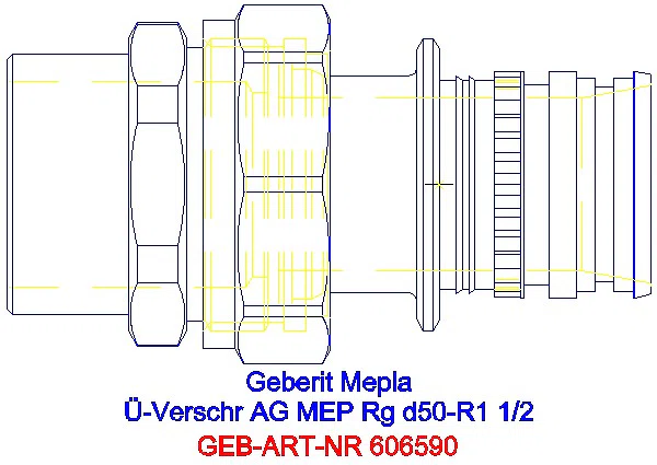 GE Mepla Übergangsverschraubung mit AG Rg d50-R1 1/2_606.590.00.5_G