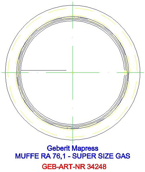 GE Mapress Edelstahl Muffe d76,1 (Gas)_34248_L