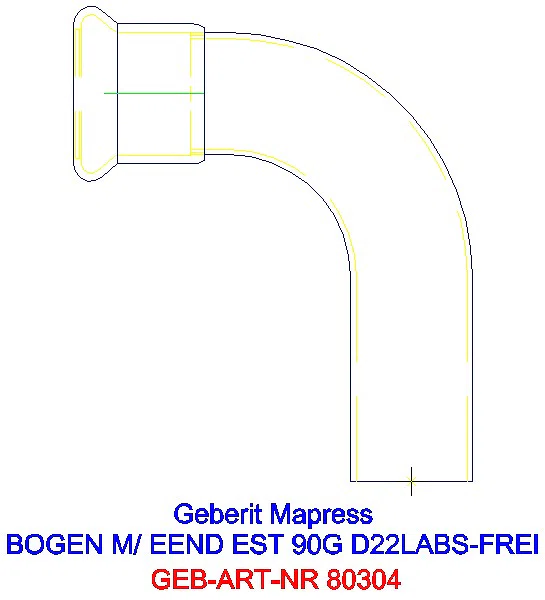 GE Mapress Edelstahl Bogen 90Gr d22 mit Einschubende (LABS-frei)_80304_A