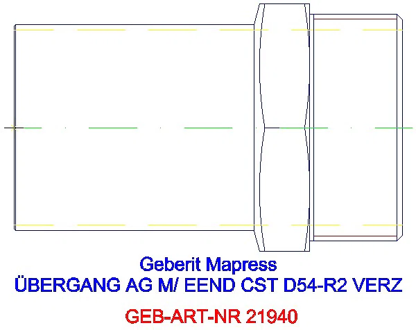 GE Mapress C-Stahl Übergang mit AG und Einschubende d54-R2 verzinkt_21940_A