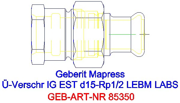GE Mapress Edelstahl Übergangsverschr. mit IG ÜM ESt (LABS-frei) d15-Rp1/2_85350_A